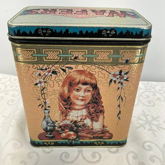 Home Made Ginger Wafers Tin Box Famous Biscuit Co. Collectible Storage Container - Picture 5 of 7